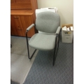 Light Grey Sleigh Guest Side Chair w Padded Arms